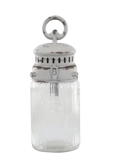 Francouzská stájová lucerna se žárovkou a časovačem French Stable - Ø 11*30 cm Chic Antique