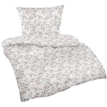 Bellatex Krepové - 140 × 200, 70 × 90 cm - růžovošedá květinka (6325)