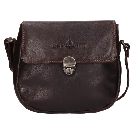 Dámská kožená crossbody kabelka Greenwood Petra - tmavě hnědá