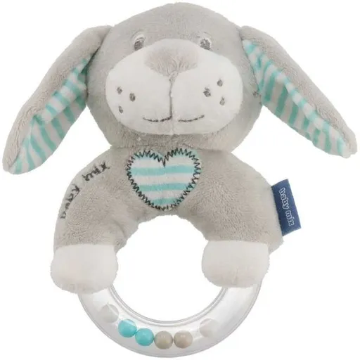 BABY MIX PES Plyšové chrastítko, šedá, velikost