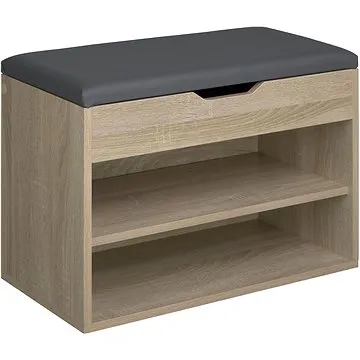 Lavička na boty Jasmina s podsedákem 60 × 30 × 43,5 cm dub matný (403616)