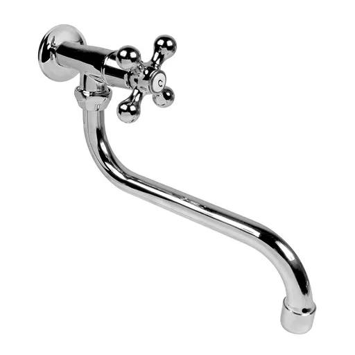 Mereo Umyvadlový kohoutek nástěnný, Retro Viktorie, s ramínkem otočným ø 18 mm 200 mm, chrom CBL701