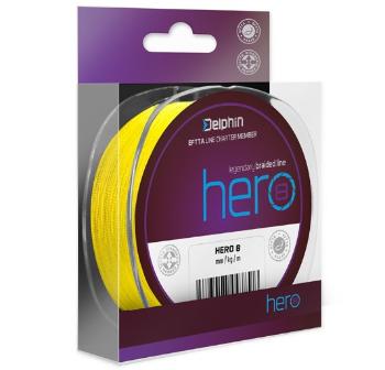 Delphin splietaná šnúra hero 8 fluo žltá 300 m - 0,16 mm 10,5 kg