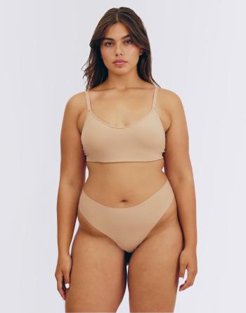 Organic Basics Naked Rib Thong Hazelnut XS