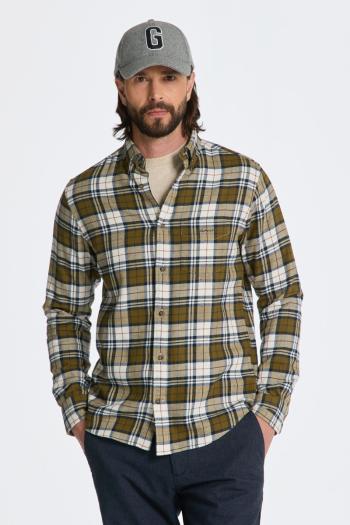 KOŠILE GANT REG FLANNEL CHECK SHIRT DARK CACTUS