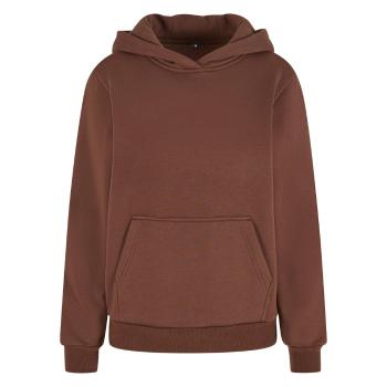 Build Your Brand Hebká dámská mikina přes hlavu Fluffy - Čokoládová | 5XL