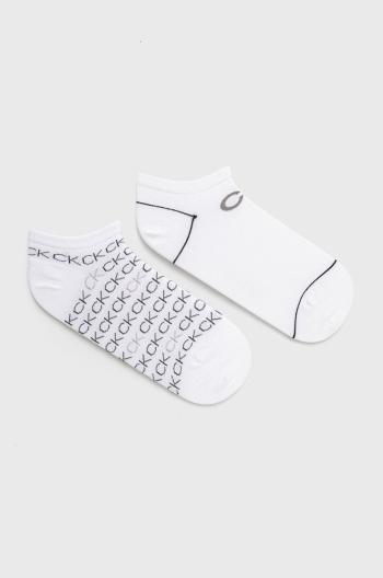 Ponožky Calvin Klein (2-pack) dámské, bílá barva, 701218779