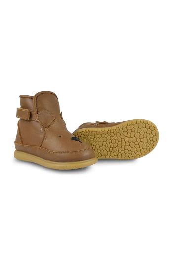 Dětské kožené zimní boty Donsje Dubu Classic Shoes Bear hnědá barva, 1500401