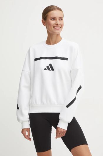 Mikina adidas ZNE dámská, bílá barva, s potiskem, JI7554