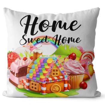 Polštář Home sweet home – candy (Velikost: 55 x 55 cm)