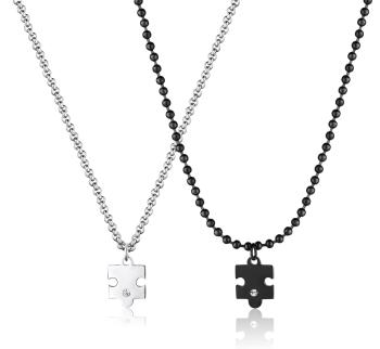 S'Agapõ Sada partnerských ocelových náhrdelníků Puzzle Me + You SEY01