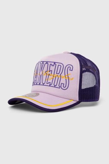 Kšiltovka Mitchell&Ness Los Angeles Lakers fialová barva, vzorovaná, HHSS7656-LALYYPPPPURP