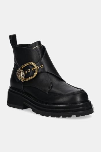 Kožené kotníkové boty Kurt Geiger London Mayfair Chunky Boot dámské, černá barva, na platformě, 3437900109