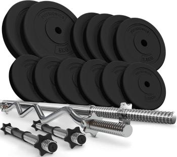 Physionics 91846 PHYSIONIC Vzpěračský set se závažím, hvězdicové zámky, 45 kg