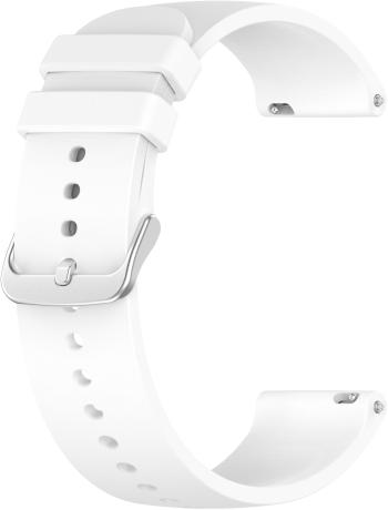 4wrist Univerzální silikonový řemínek se stříbrnou sponou 20 mm - White