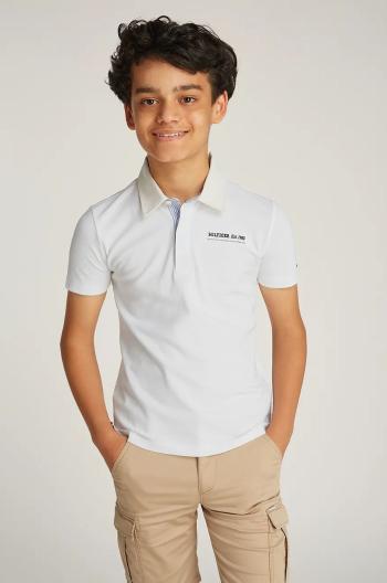 Dětské polo tričko Tommy Hilfiger bílá barva, KB0KB09332