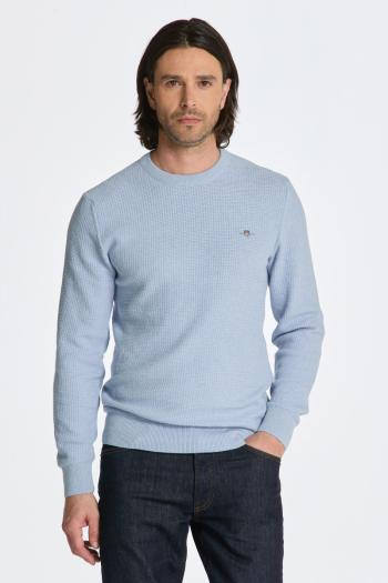 PULÓVER GANT MICRO COTTON TEXTURE C-NECK LAKE BLUE MELANGE