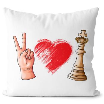 Polštářek Love Chess (Velikost: 40 x 40 cm)