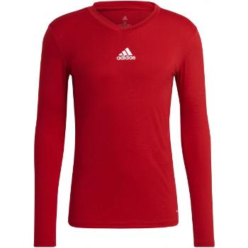 adidas TEAM BASE LONG SLEEVE TEE Pánské fotbalové triko, červená, velikost