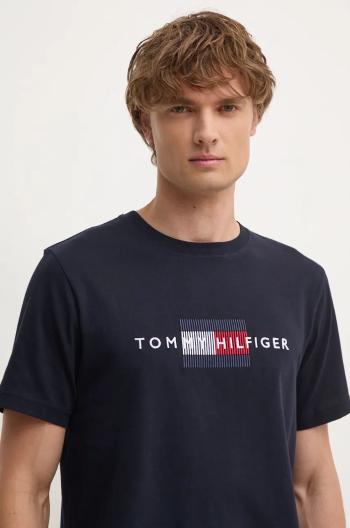 Bavlněné tričko Tommy Hilfiger tmavomodrá barva, s aplikací, MW0MW36455