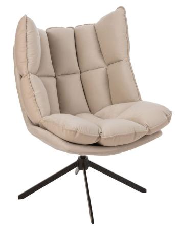 Béžové sametové relaxační křeslo Chair Relax Bubby Beige - 78*73*92cm 20429