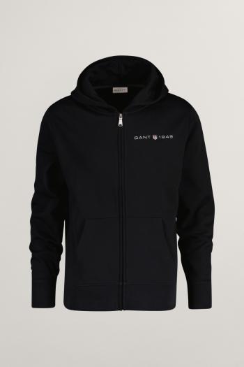 MIKINA GANT PRINTED GRAPHIC FULL ZIP HOODIE BLACK