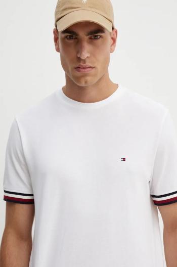 Bavlněné tričko Tommy Hilfiger bílá barva, s aplikací, MW0MW36452