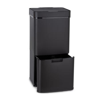 Klarstein Royal Trash Matte Black, odpadkový koš se senzorem, 72 l, ušlechtilá ocel, matná černá