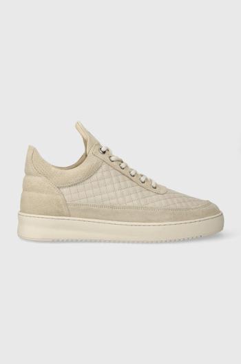 Kožené sneakers boty Filling Pieces Low Top Quilted béžová barva, 10100151919