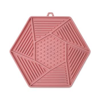 Epic PET Podložka lízací Lick&Snack hexagon světle růžový 17x15 cm