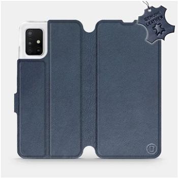 Flip pouzdro na mobil Samsung Galaxy A51 - Modré - kožené -   Blue Leather (5903516122660)