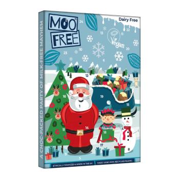 Kalendář adventní kakaový bílý 70 g   MOO FREE