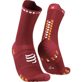 Compressport PRO RACING SOCK v4.0 RUN HIGH Běžecké ponožky, vínová, velikost