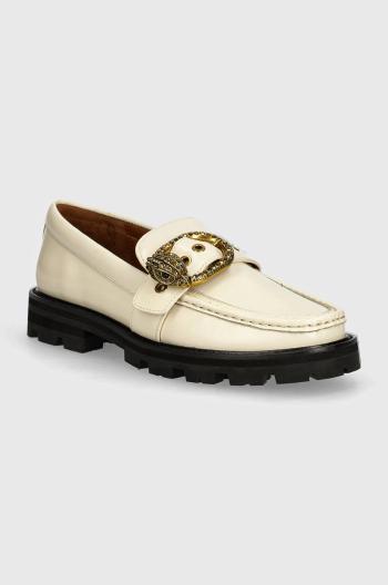 Kožené mokasíny Kurt Geiger London Mayfair Chunky Loafer dámské, béžová barva, na plochém podpatku, 573010109