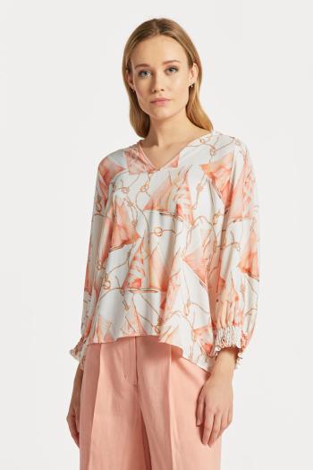 KOŠILE GANT V-NECK PRINTED BLOUSE CREAM3