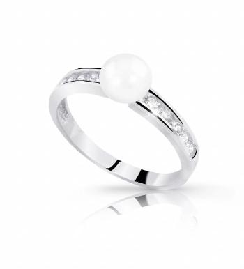 Cutie Diamonds Prsten z bílého zlata s diamanty a pravou perlou DZ8035-10-C4-X-2 56 mm