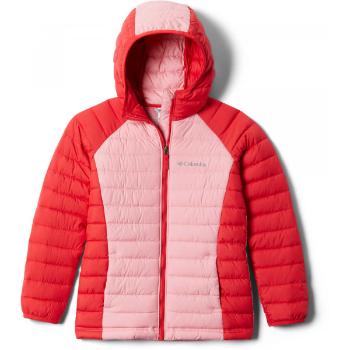 Columbia POWDER LITE GIRLS HOODED JACKET Dětská bunda, lososová, velikost