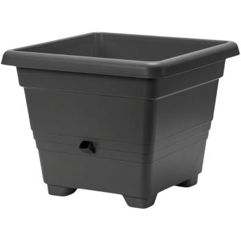 Jardinieră cu auto-irigare Plastia Bergamot50 x 50 cm, gri, antracit, 50 x 50 cm