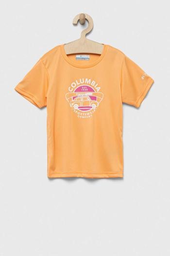 Dětské tričko Columbia Mirror Creek Short Sleeve Graphic Shirt oranžová barva