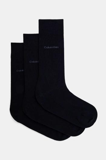 Ponožky Calvin Klein 3-pack pánské, tmavomodrá barva, 701226014