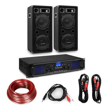 Electronic-Star Hi-Fi zesilovač a sada reproduktorů, zesilovač 2x 350 W, 2x reproduktor, 10 ", 450 W RMS