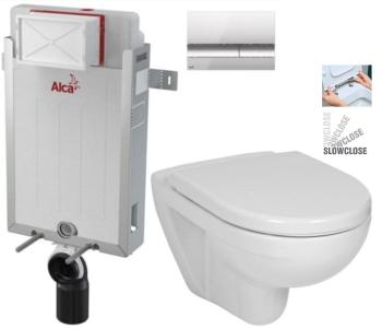 ALCADRAIN Renovmodul předstěnový instalační systém s chromovým tlačítkem M1721 + WC JIKA LYRA PLUS + SEDÁTKO DURAPLAST SLOWCLOSE AM115/1000 M1721 LY5