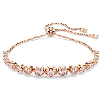 Swarovski Pozlacený náramek s růžovými krystaly Tennis Imber 5718204