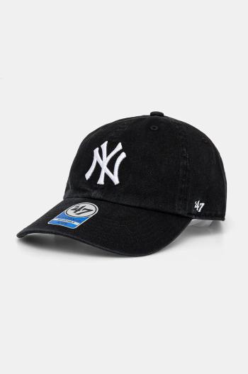 Dětská bavlněná kšiltovka 47 brand MLB New York Yankees černá barva, s aplikací, B-NLRGW17GWS-BKC_KIDS