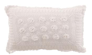 Bílý bavlněný polštář s krajkou Lace white - 50*10*30cm 23057