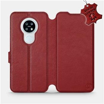 Flip pouzdro na mobil Nokia 6.2 - Tmavě červené - kožené -   Dark Red Leather (5903516068791)