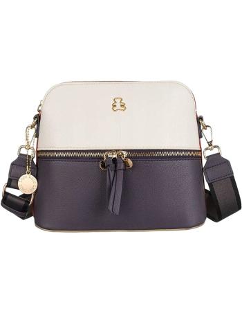 Lulucastagnette bílo-tmavě modro-růžová crossbody kabelka se širokým popr vel. ONE SIZE