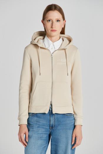 MIKINA GANT REG TONAL SHIELD ZIP HOODIE SOFT OAT