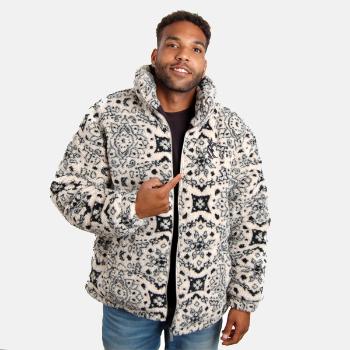 Zimní Bunda Karl Kani Og Paisley Teddy Puffer Jacket off white/black - XL