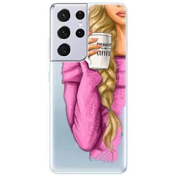 iSaprio My Coffe and Blond Girl pro Samsung Galaxy S21 Ultra (coffblon-TPU3-S21u)